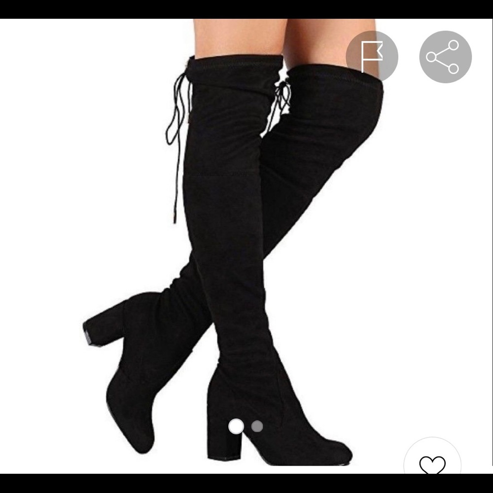 Nature breeze over the knees black boots